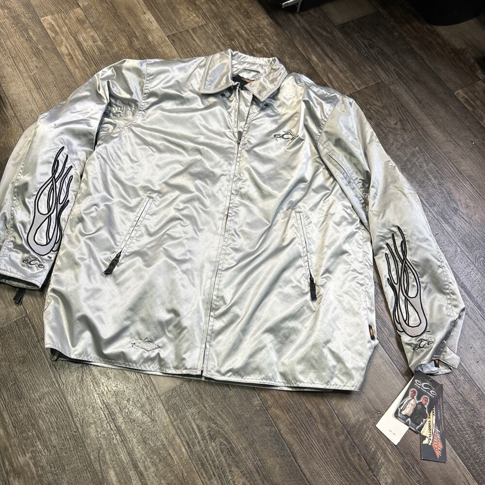 Power Trip Orange County Choppers Armor Padded Vented Motorcycle Jacket XL
